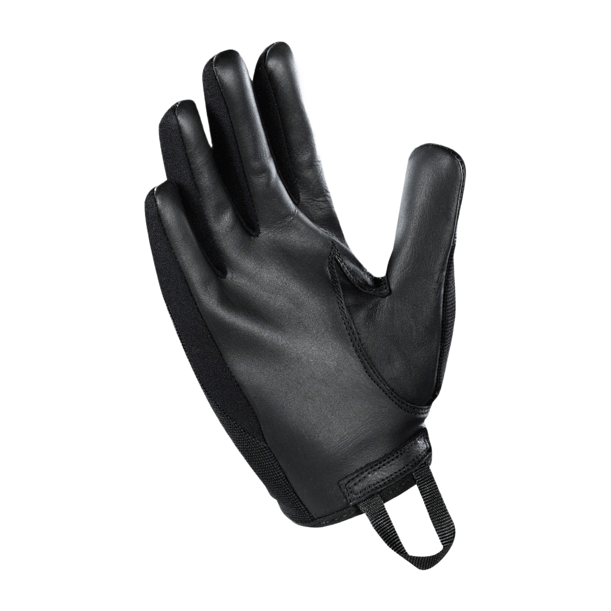 M-Tac Handsker Police i læder og syntetisk materiale, designet til politi og sikkerhed med velcro og polstrede zoner for komfort.