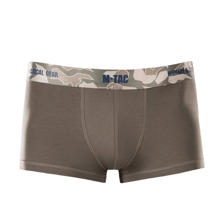 M-Tac Herre Boxer 93/7 i brun med camo elastik, 93% bomuld 7% elastan, behagelig og holdbar, velegnet til aktiv livsstil.