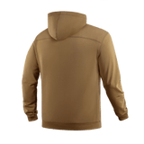 M-Tac Hoodie Freedom set bagfra i brunt militærdesign med justerbar hætte og elastiske manchetter, komfortabel bomuldsblanding.