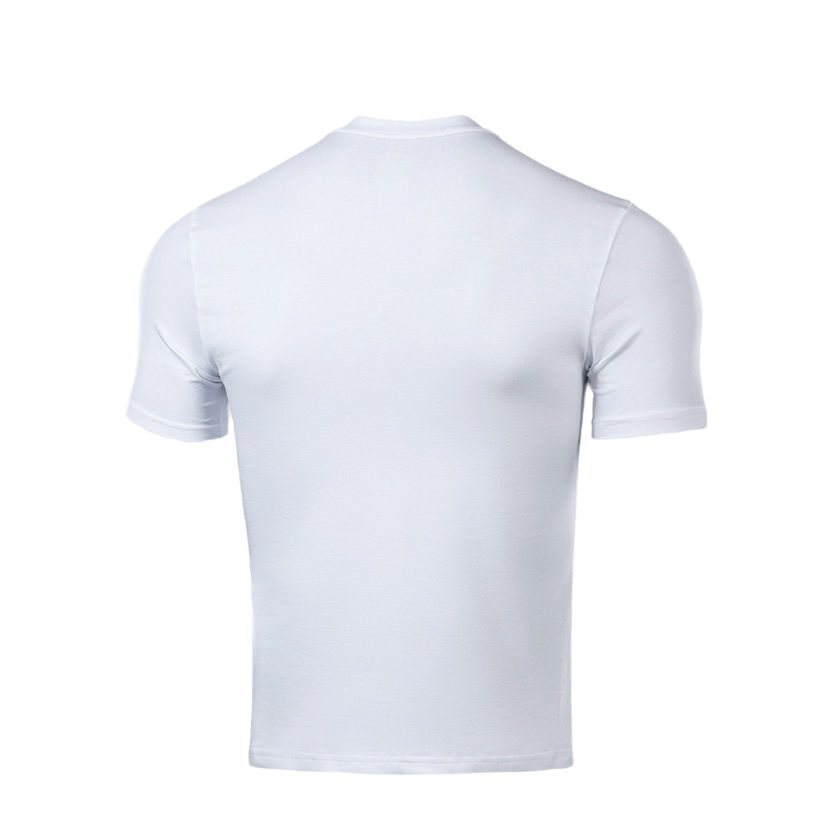 M-Tac T-shirt 93/7 i hvid, lavet af 93% bomuld og 7% elastan, set bagfra. Komfortabel og holdbar til hverdags- og aktiv brug.