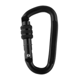 Sort M-Tac Karabinhage 10 cm i trapezformet design lavet af 40Cr legeret stål, ideel til reb og slynger