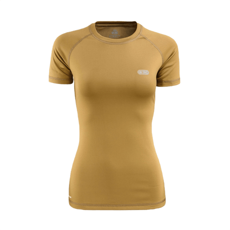 M-Tac T-shirt Ultra Light Polartec Lady i brun farve, ideel til træning og hverdagsbrug, lavet af Power Dry® materiale med en anatomisk damepasform.