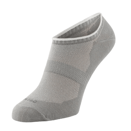 M-Tac Let Sommersokker i grå, designet til løb og udendørs aktiviteter i varmt vejr, med ergonomiske trykpunkter og åndbart materiale.