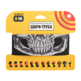 M-Tac Let Tubehalstørklæde Reaper Skull i emballage med skalleprint, multifunktionelt til airsoft, cykling og vandreture.