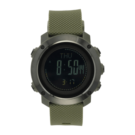 M-Tac Multifunktionelt Taktisk Ur med avancerede funktioner som altimeter, barometer og vandafvisende design for friluftsliv og militærbrug.