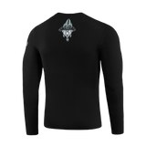 M-Tac T-Shirt Odin Mystery Long Sleeve i sort, bagudvendt design med Odin-print iført moderne kampudstyr og "Valhalla Calling" tema.