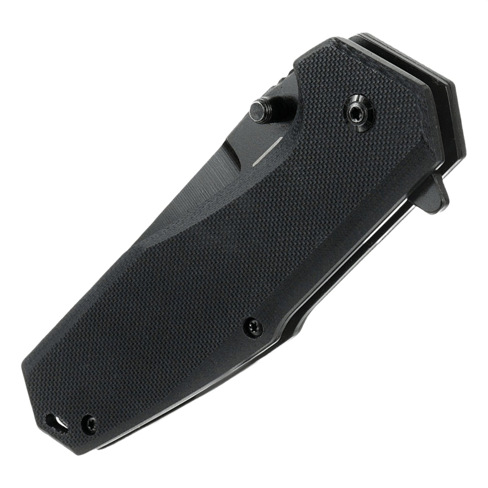 M-Tac Outdoor & Militær foldekniv - Type 5 lukket, viser solidt G10-komposit aluminiumshåndtag, 5Cr15MoV krom rustfrit stål klinge.