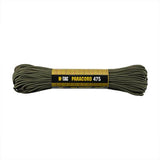 M-TAC Paracord 475 i olivengrøn, 100% nylon, 15 m lang, ideel til outdoor-aktiviteter og lejr, høj trækstyrke, letvægts design.