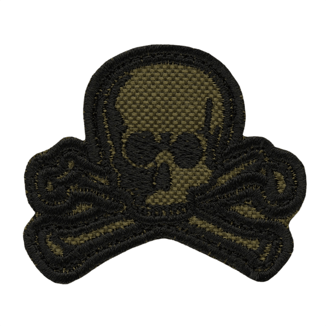 Taktisk M-Tac Patch Old Skull Velcro morale patch med 3D-effekt, tekstilmateriale. Nem fastgørelse på udstyr, 45x55mm størrelse.