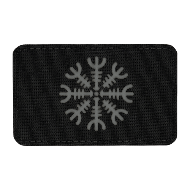 M-Tac Patch Helm of Horror Vandret Laser Cut med ægishjálmur design i holdbar Cordura 500D med Velcro fastgørelse, størrelse 80 x 50 mm.