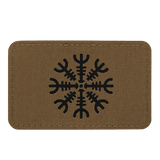 M-Tac Patch Helm of Horror Vandret Laser Cut i holdbar Cordura 500D med ægishjálmur design, ideel til uniform eller taktisk udstyr.