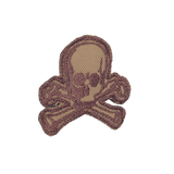 M-Tac Patch Old Skull Velcro med 3D-effekt, brun kranie design, velegnet til uniform og udstyr, dimensioner 45 x 55 mm, tekstilmateriale.