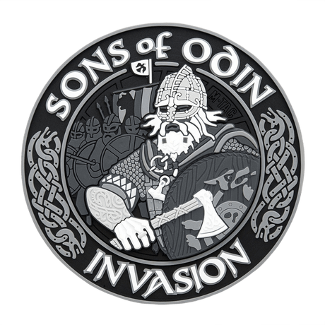 M-Tac Patch Sons of Odin 3D Velcro med vikingemotiv, 80 mm PVC morale patch til uniform eller udstyr, perfekt til kamp og fritid.