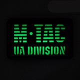 M-Tac Patch UA Division Laser Cut med selvlysende materiale og velcro, ideel til militær eller taktisk udstyr, størrelse 80 x 50 mm.