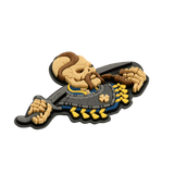 M-Tac Patch You Only Die Once 3D PVC med design af skelet på sort baggrund, egnet til militært og taktisk udstyr.