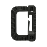 M-Tac Plast Karabin i sort ABS-plast, let og holdbar til brug på vest, bælte, eller taske. Måler 85 x 60 mm. Ikke egnet til klatring.