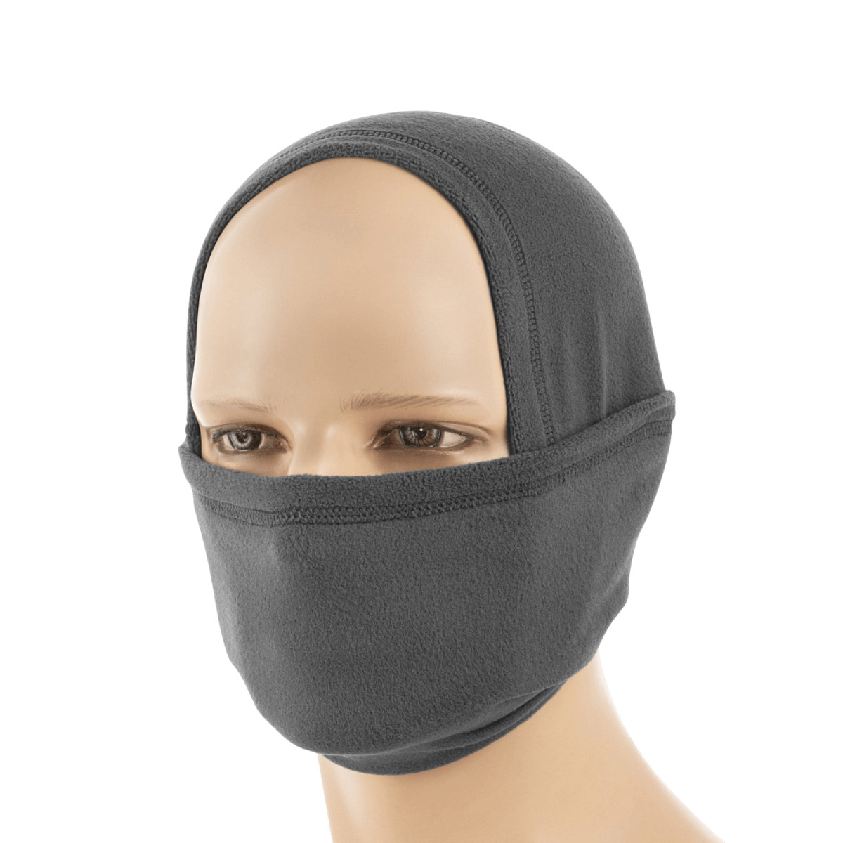 M-Tac Polartec Lang Tubehalstørklæde i grå, bæres som ansigtsmaske, fleksibel og varm i Polartec Micro Series fleece, til koldt vejr.