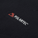 M-Tac Polartec Lang Tubehalstørklæde i sort fleece med Polartec-logo, varmt og alsidigt tilbehør til beskyttelse mod kulde.