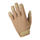 M-Tac Handsker Police i syntetiske materialer og læder med velcro-lukning, designet til holdbarhed og bevægelsesfrihed til politiarbejde.