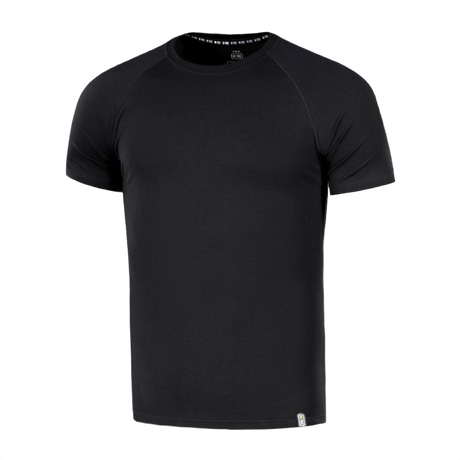 M-Tac Raglan T-Shirt 93/7 i sort, lavet af 93% bomuld og 7% elastan, med raglanærmer for komfort og bevægelsesfrihed.