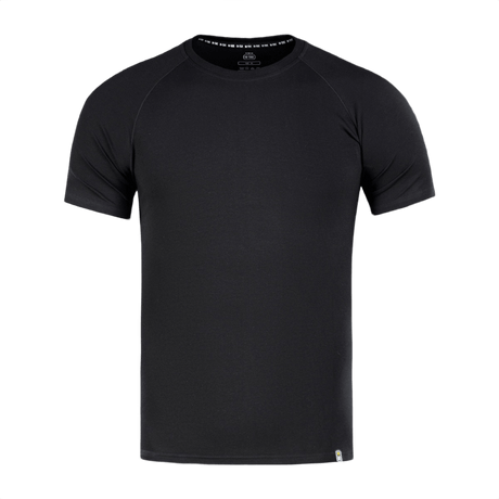 M-Tac Raglan T-Shirt 93/7 i sort med 93% bomuld og 7% elastan, komfortabel og åndbar med raglanærmer for bevægelsesfrihed.