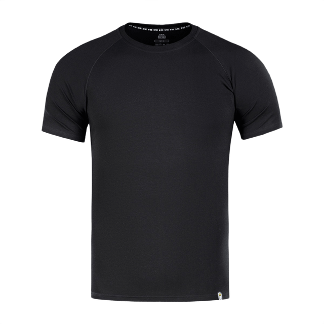 M-Tac Raglan T-Shirt 93/7 i sort med 93% bomuld og 7% elastan, komfortabel og åndbar med raglanærmer for bevægelsesfrihed.