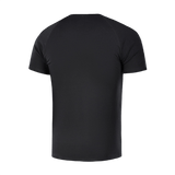 M-Tac Raglan T-Shirt 93/7, sort, set bagfra, 93% bomuld, 7% elastan, åndbar med raglanærmer, giver bevægelsesfrihed og komfort.