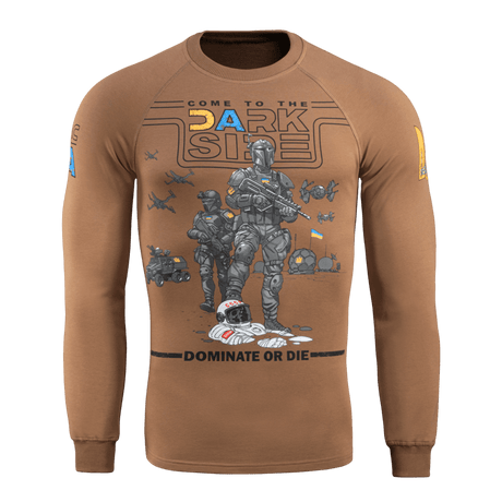 M-Tac Raglan T-Shirt UA Side med mørkt militærmotiv og teksten 'Come to the Dark Side | Dominate or Die', perfekt til daglig brug.