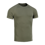 M-Tac Raglan T-Shirt 93/7 i olivengrøn med raglanærmer, lavet af 93% bomuld og 7% elastan for optimal komfort og bevægelighed.