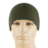 M-Tac Rip-Stop Fleece Hjelmliner i olivengrøn, bæres af mannequin, letvægts og varm hjelmliner ideel til koldt vejr