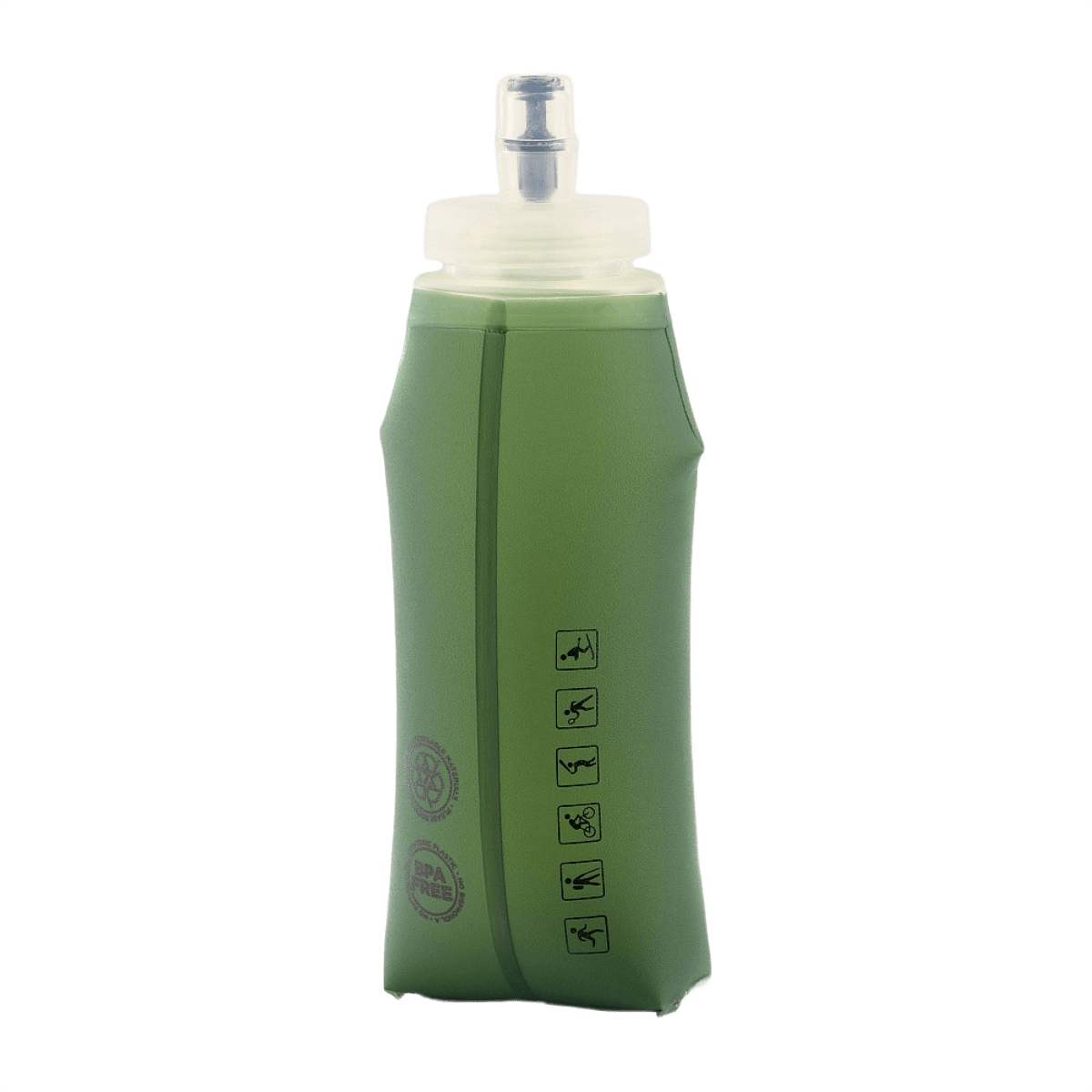 M-Tac Sammenklappelig Drikkedunk i grøn farve, ideel til vandring, rejser og cykling, fødevaregodkendt TPU-materiale, 500 ml volumen.
