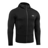 M-Tac Shadow Polartec Fleece Sweatshirt i sort med lav profil hætte til optimal varme og funktionalitet, fremstillet af slidstærkt Power Stretch Pro fleece