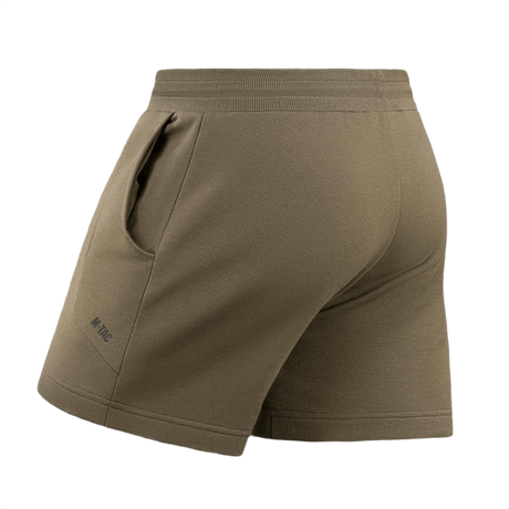 M-Tac Shorts Sport Fit Cotton i olivengrøn, 100% bomuld, elastisk talje, to sidelommer, sporty design, til sommerens sport og hverdagsbrug.