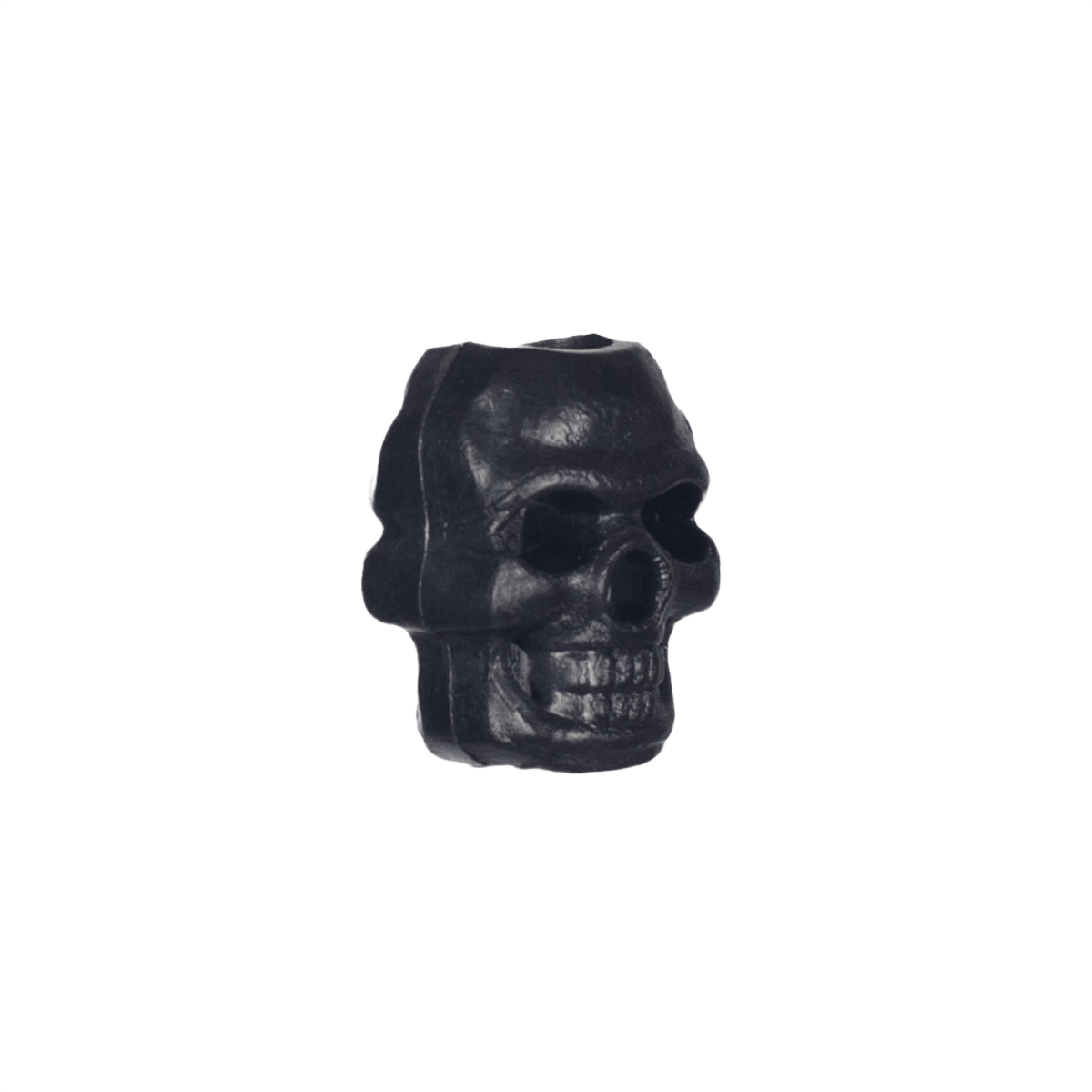 M‑Tac Skull Stopper Perle i plast til paracord projekter, ideel til nøgleringe og tilbehør, 6 mm hul, 17 x 12 mm, sort kranie design