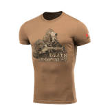 M-Tac Sniper T-shirt med print "Death From Afar", lavet af 93% bomuld og 7% elastan, ideel til snipers og hverdagsbrug.