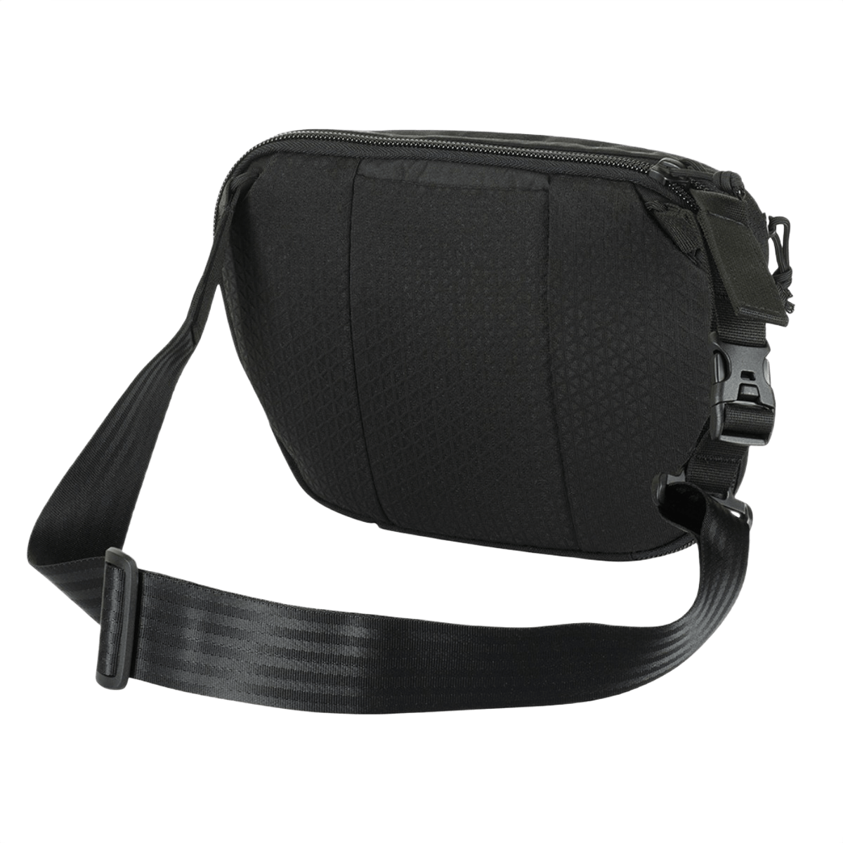 M-Tac Sphaera Hex Hardsling Bag Large Elite i sort med justerbar rem og robust lynlåslukning vist fra siden.