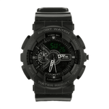 M-Tac Sport Ur med robust polycarbonat urkasse, sort silikonerem, stopur og LED-baggrundsbelysning. Perfekt til sportsentusiaster.