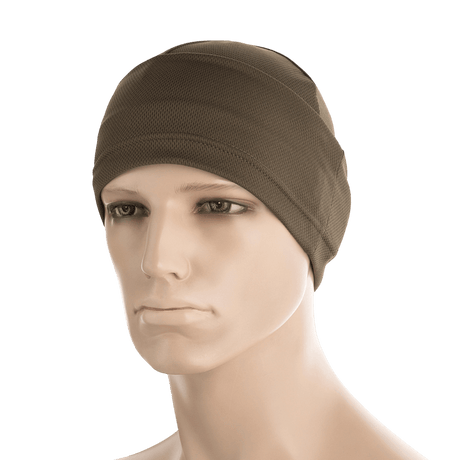 M-Tac Sweating Ninja-Balaclava i brun, fremstillet i 100% polyester, ideel til udendørs aktiviteter, beskytter mod støv og holder huden tør.