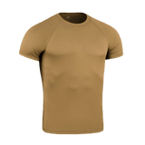 M-Tac T-Shirt Raglan Sweat-Wicking Tactical Summer i beige farve, designet til komfort og bevægelsesfrihed i varmt vejr, perfekt til taktisk brug.
