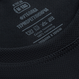 M-Tac Sweat-Wicking T-Shirt Athletic i termoregulerende stof, 100% polyester, sort, tæt pasform, til aktive sportsgrene