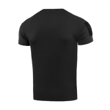 M-Tac T-Shirt Raglan Sweat-Wicking Tactical Summer, sort, svedtransporterende, perfekt til udendørs aktiviteter i varmt vejr.