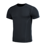 M-Tac Sweat-Wicking T-Shirt Athletic i sort, kortærmet termo design med anatomisk 3D-pasform, 100% polyester.