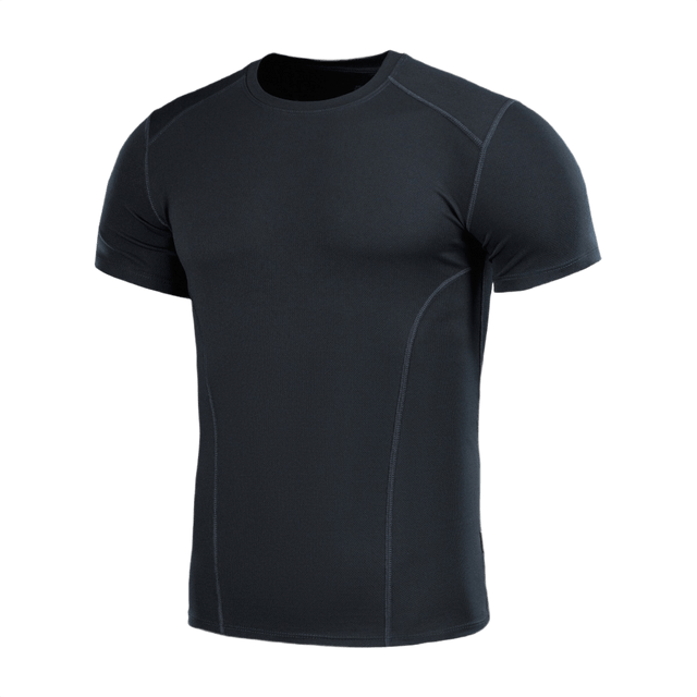 M-Tac Sweat-Wicking T-Shirt Athletic i sort, kortærmet termo design med anatomisk 3D-pasform, 100% polyester.