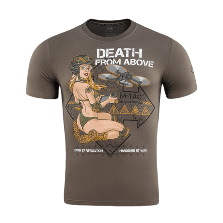 M-Tac T-Shirt Delivery Service med Pin-Up design inspireret af Anden Verdenskrig og teksten 'Death from Above'.
