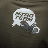 M-Tac T-Shirt Comics Drone Girl med tegneserietryk af drone med ondt smil og teksten 'M-TAC TEAM'. Hylder ukrainske droneoperatører.