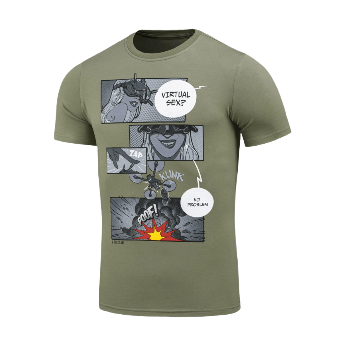 M-Tac T-Shirt Comics Drone Girl med comic-print af en droneoperatør i FPV-briller, komfortabel og elastisk, ideel til UAV-entusiaster.