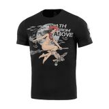 M-Tac T-Shirt Death From Above med hekseprint, droner og ugle, kombinerer folklore og militært tema, bomuld og elastan.