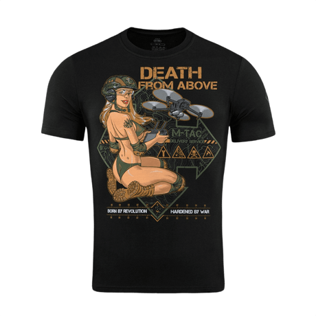 M-Tac T-Shirt Mavic Delivery Service med pin-up pige og drone. Inspireret af WW2 kultur, lavet i bomuld og elastan.