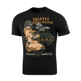 M-Tac T-Shirt Delivery Service med Pin-Up-kultur inspireret drone-design og teksten 'Death from Above' i amerikansk WWII stil.