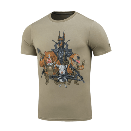 M-Tac T-Shirt Rex Team med skarpskytter print, der viser kammeratskab og teamwork, lavet i blød elastisk bomuldsblanding for komfort.